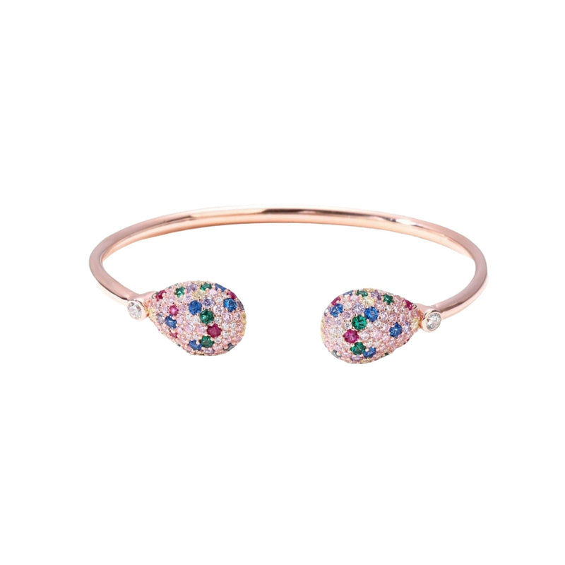 Tina Multicolor Teardrop Open Bangle