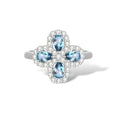 Trèfle Blue Topaz Open Ring