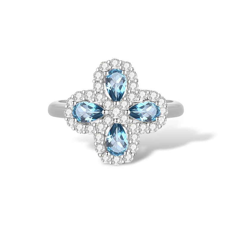Trèfle Blue Topaz Open Ring