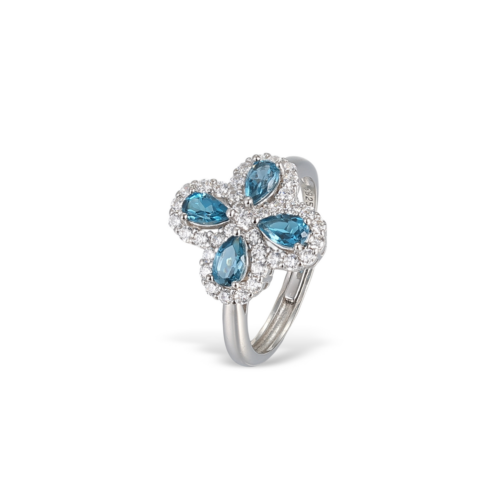 Trèfle Blue Topaz Open Ring