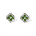 Trèfle Green Diopside Stud Earrrings