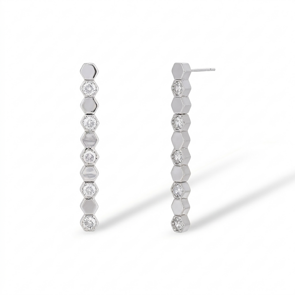 Trudi 14K Gold Hexagonal Earrings