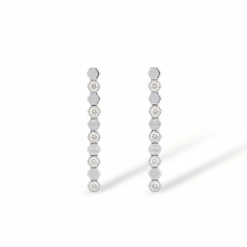 Trudi 14K Gold Hexagonal Earrings