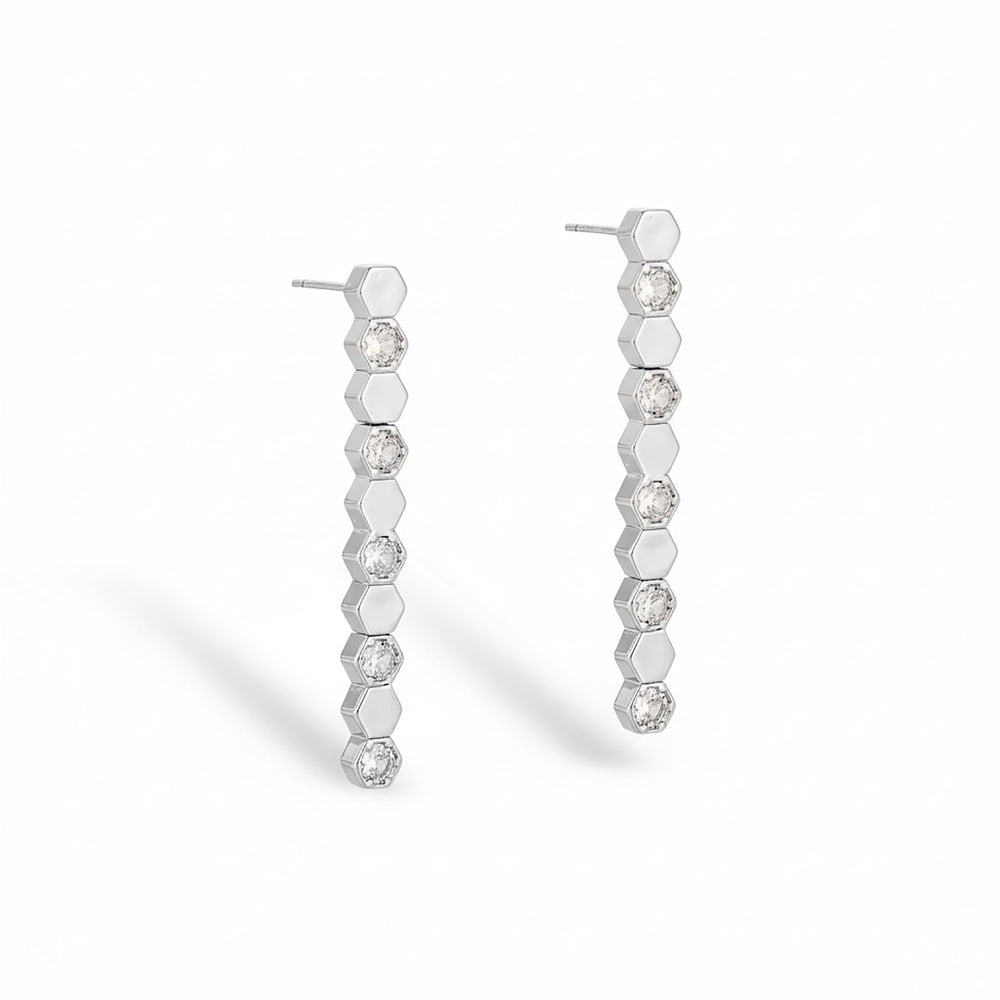 Trudi 14K Gold Hexagonal Earrings
