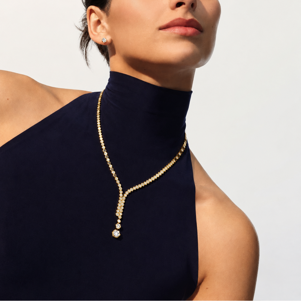 Trudi 14K Gold Hexagonal Necklace