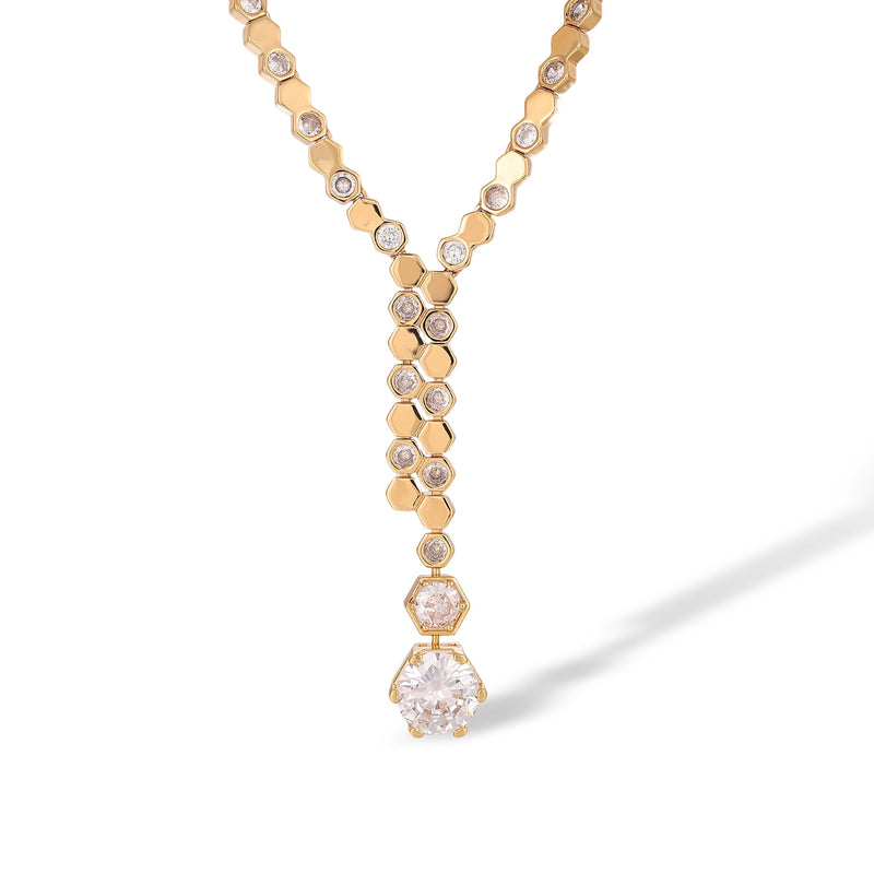 Trudi 14K Gold Hexagonal Necklace