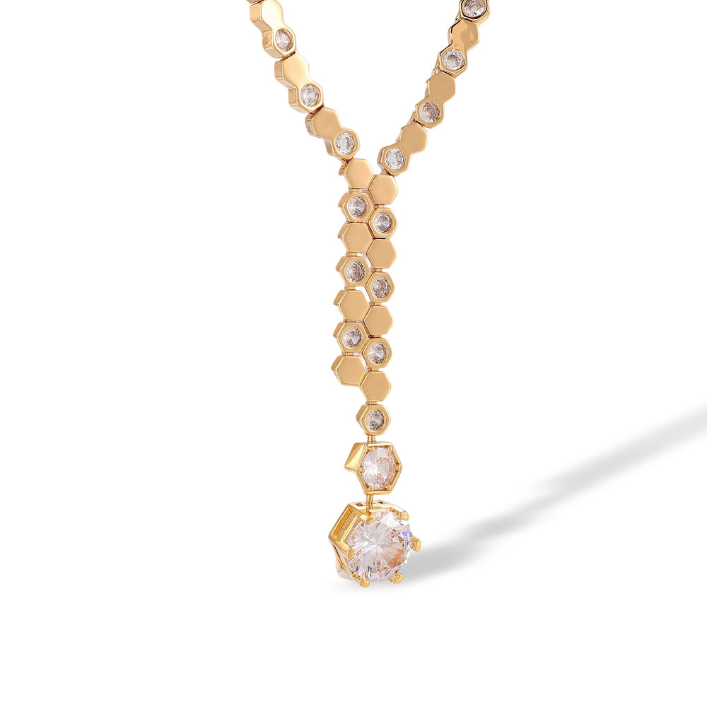 Trudi 14K Gold Hexagonal Necklace