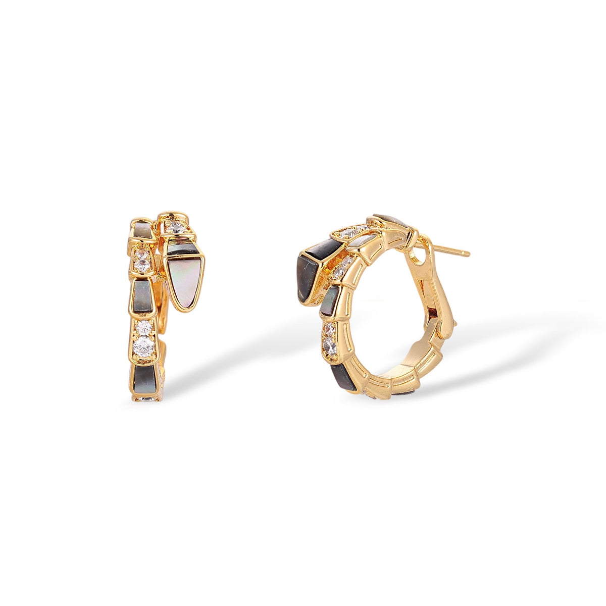 Udelgard 14K Gold Snake Earrings