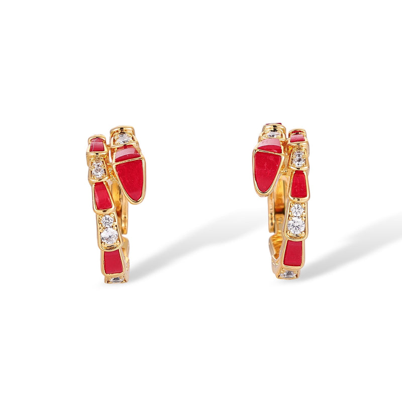 Udelgard 14K Gold Snake Earrings