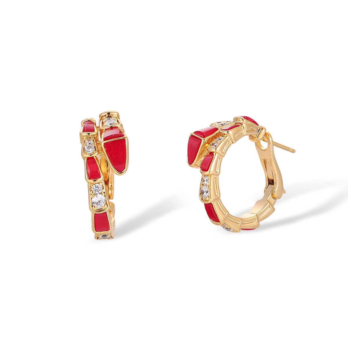 Udelgard 14K Gold Snake Earrings