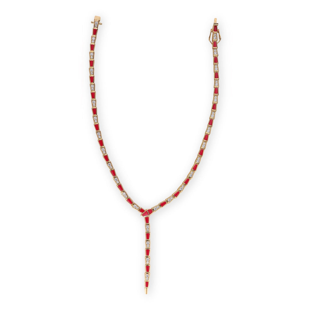 Udelgard 14K Gold Snake Y Shape Necklace