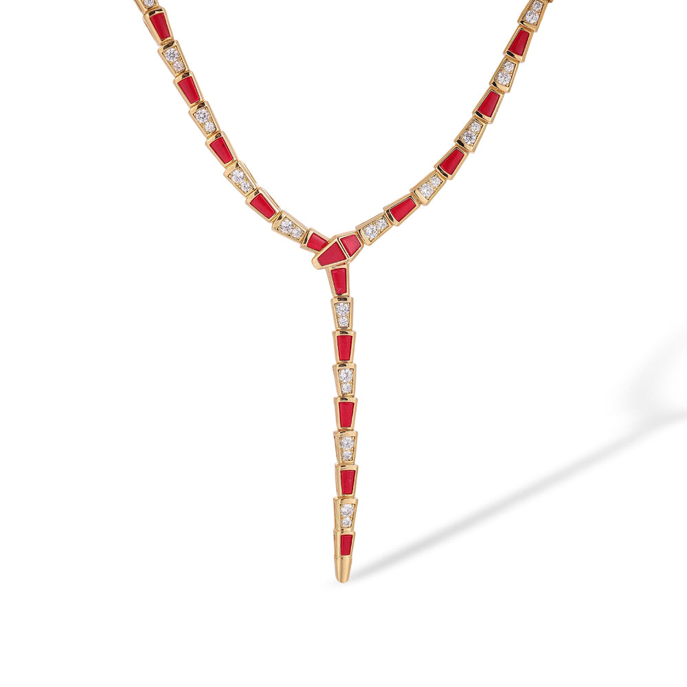 Udelgard 14K Gold Snake Y Shape Necklace
