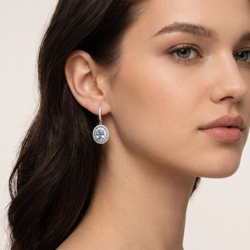 Ulmlind Blue Oval Earrings