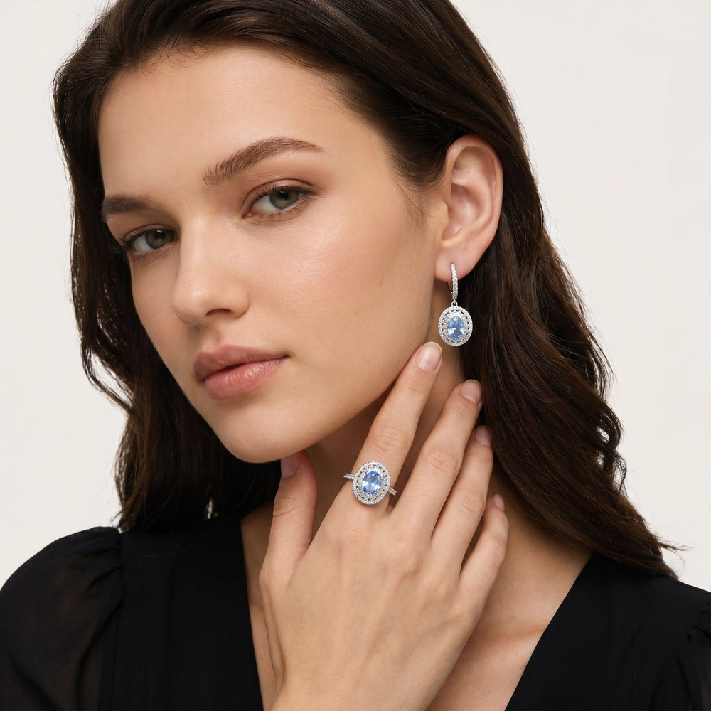 Ulmlind Blue Oval Earrings