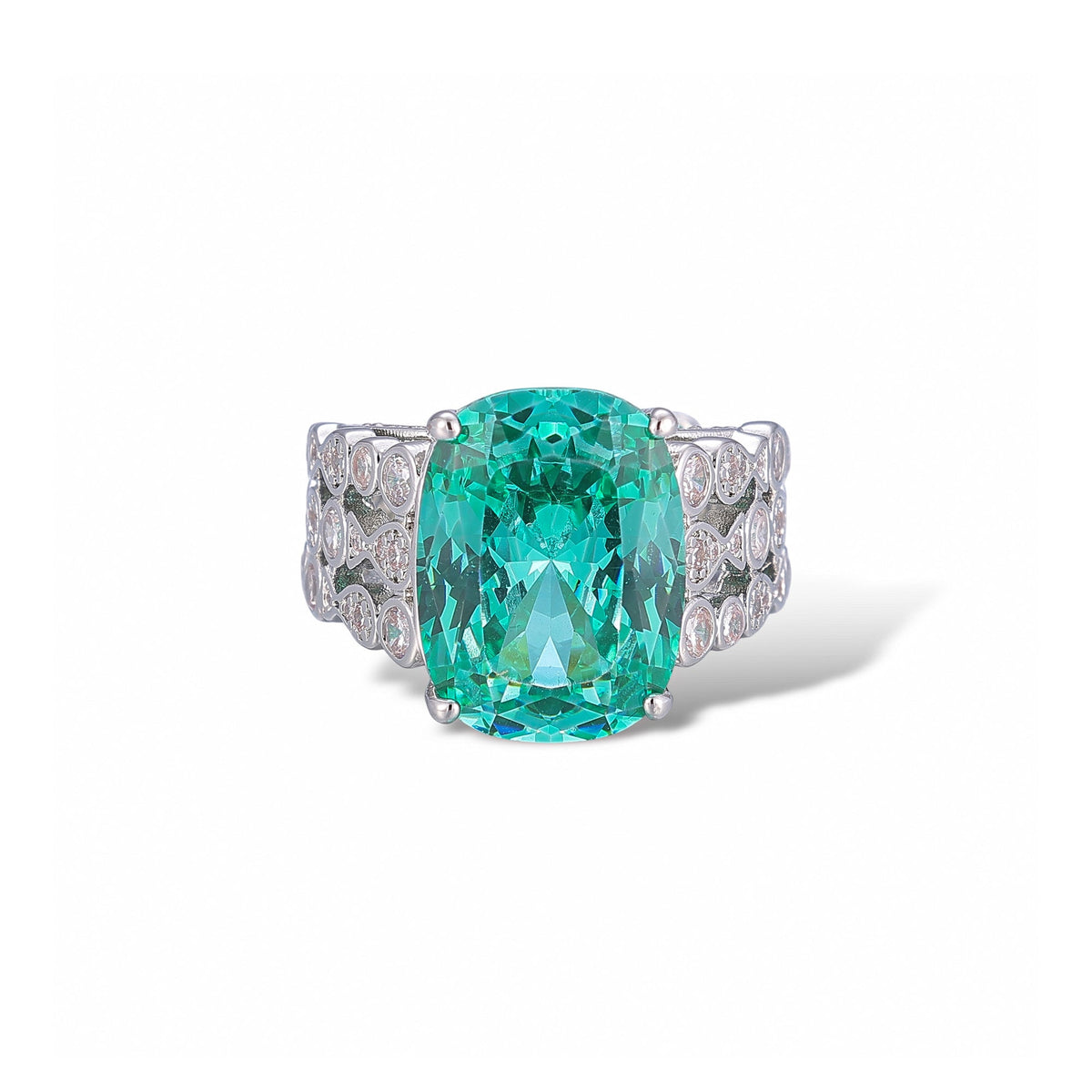 Valeska Blue Cushion Open Ring