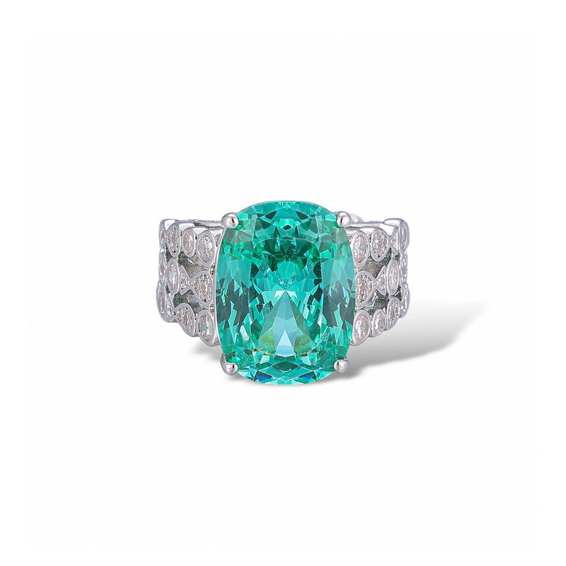 Valeska Blue Cushion Open Ring