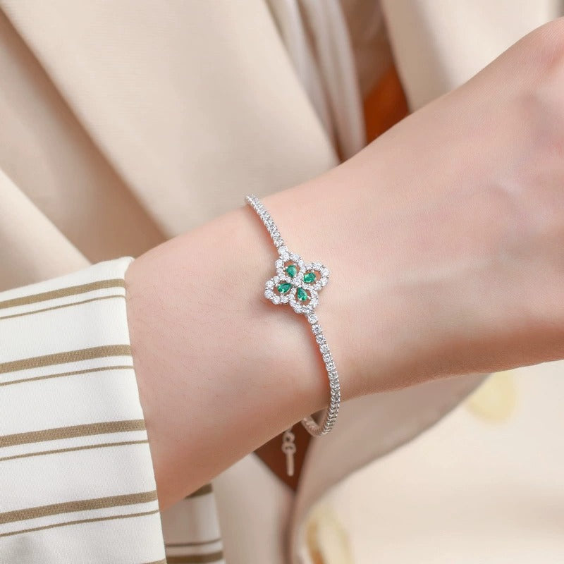Victoire Emerald Green Trèfle Bracelet