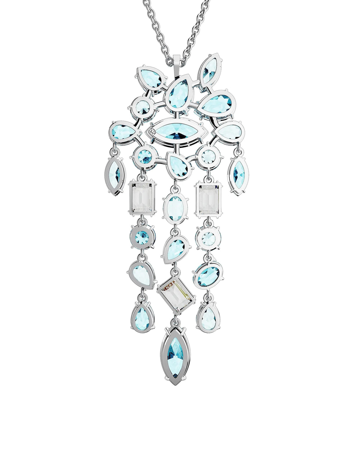 Viktoria Blue Waterfall Necklace