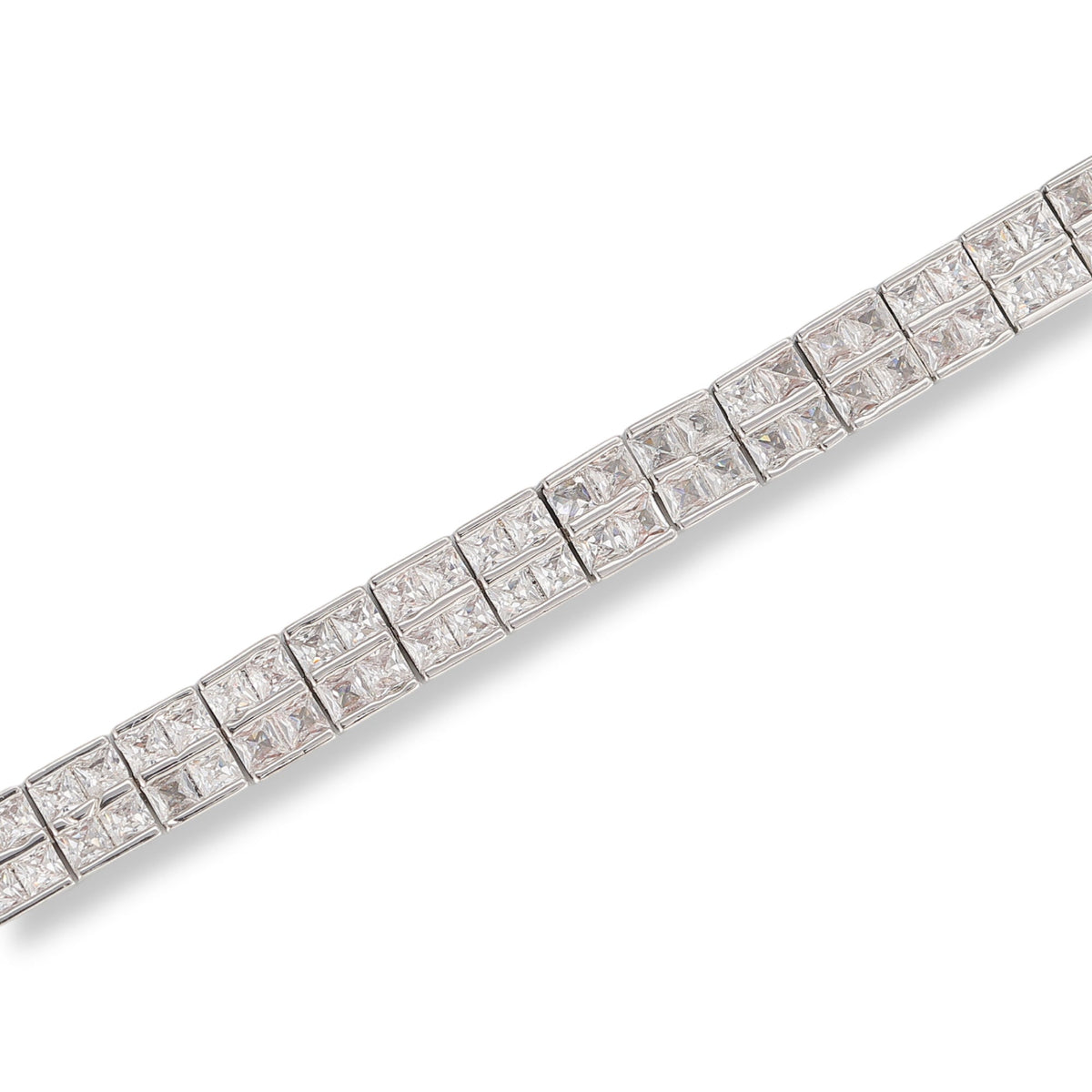 Viola 14K Gold Double Row Square Tennis Bracelet