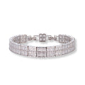 Viola Silver Double Row Square Tennis Bracelet