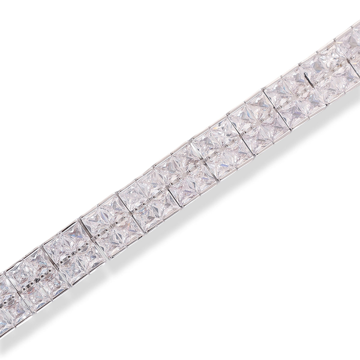 Viola Silver Double Row Square Tennis Bracelet
