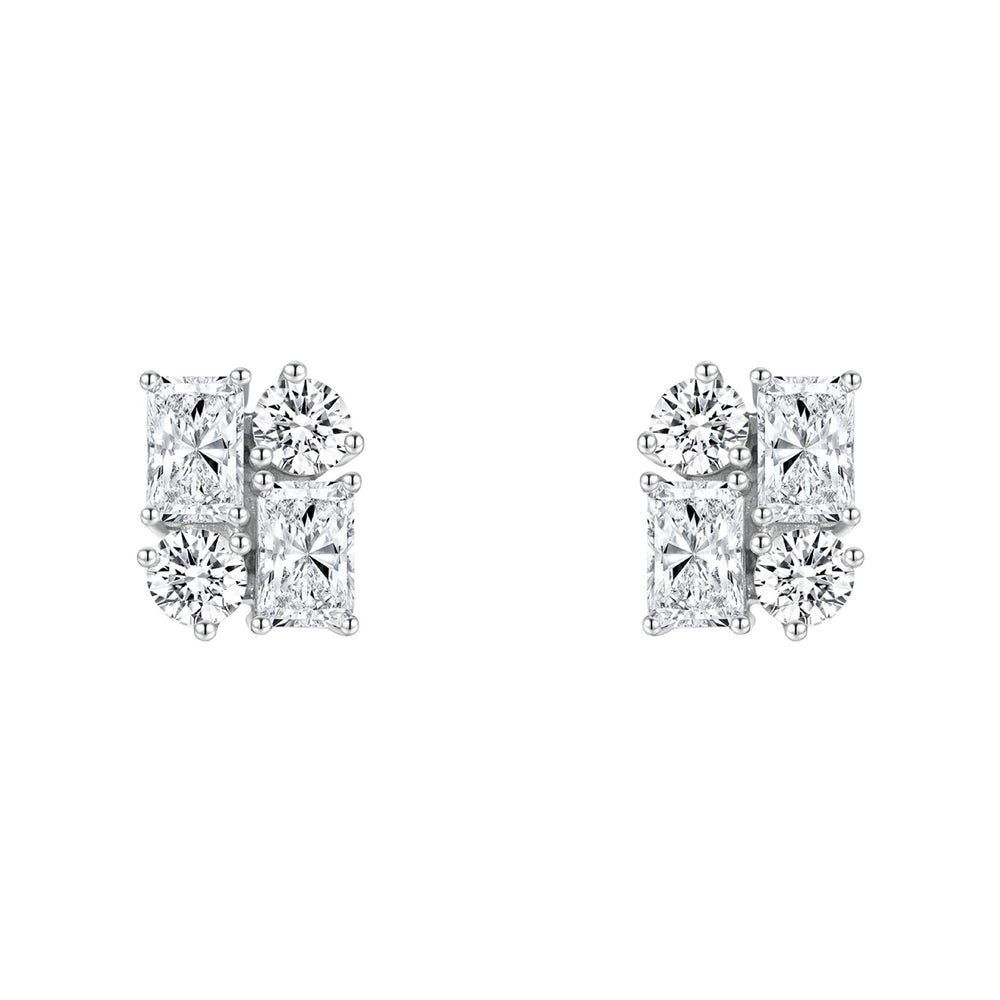Virginie Modern White Stud Earrings