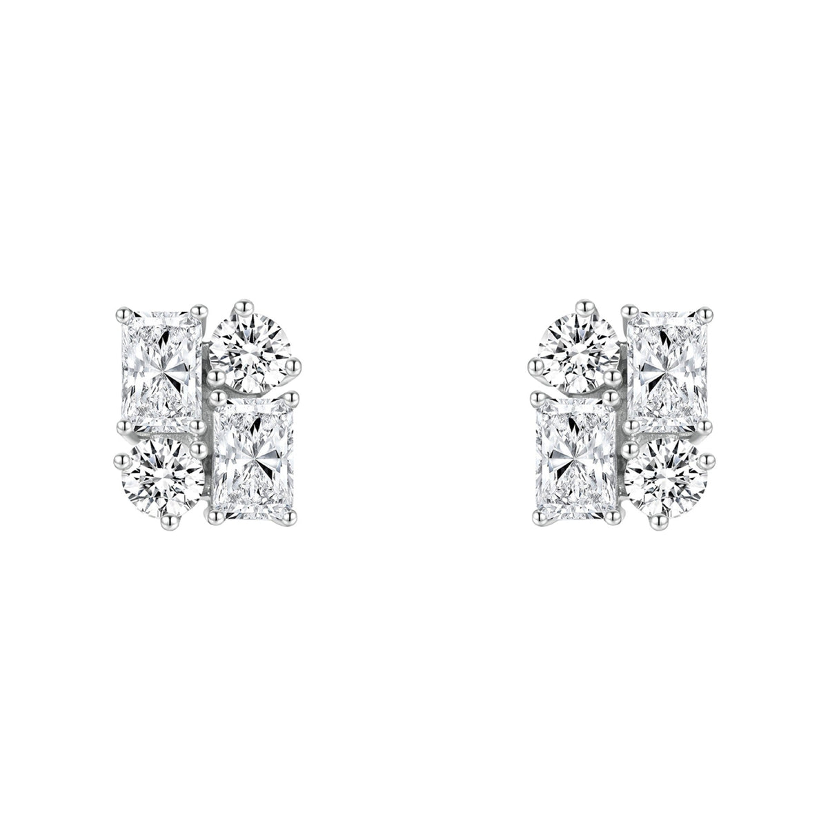 Virginie Modern White Stud Earrings