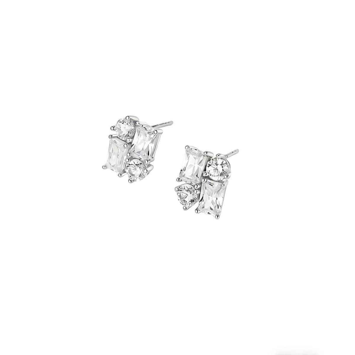 Virginie Modern White Stud Earrings