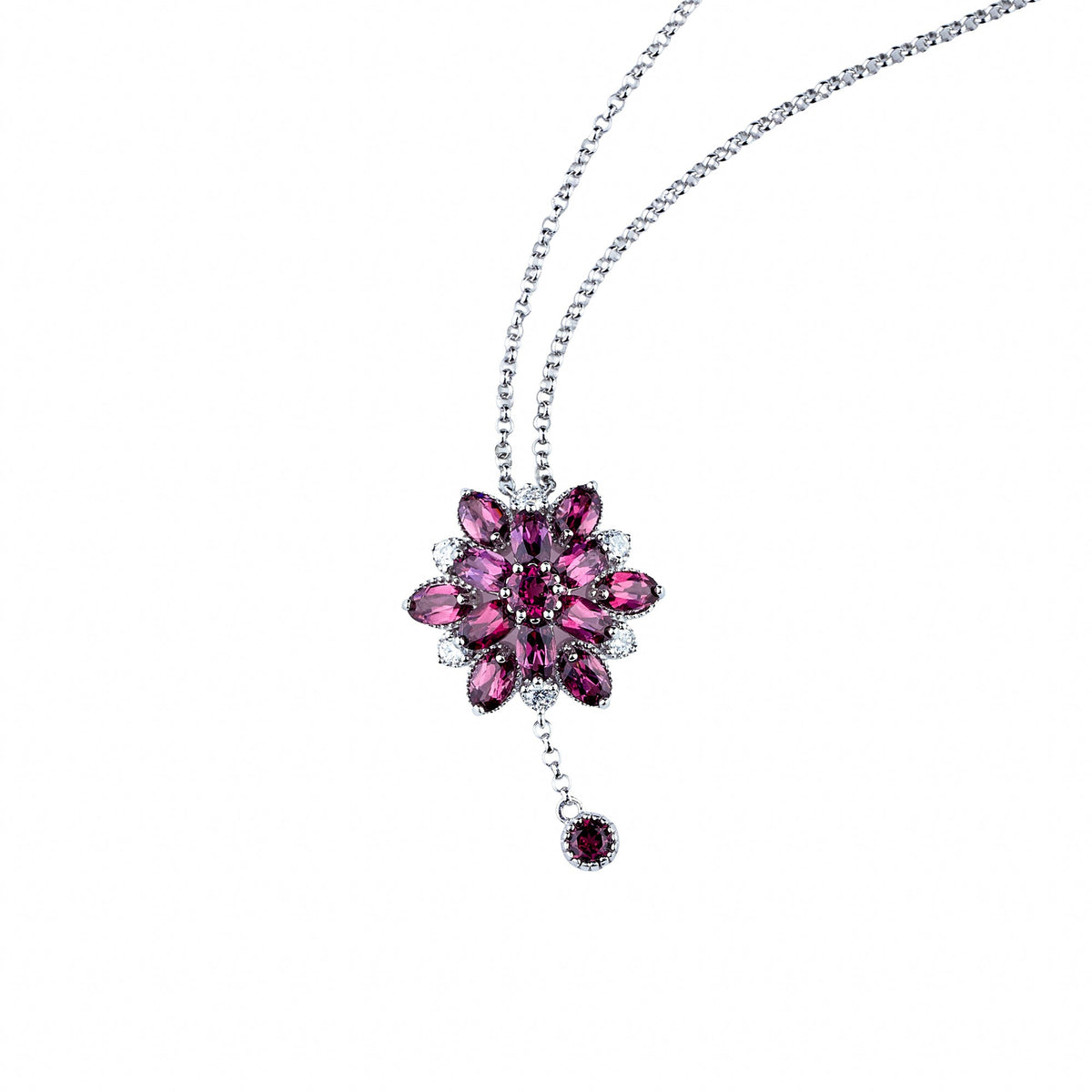Viviane  Blooming Flower Red Necklace