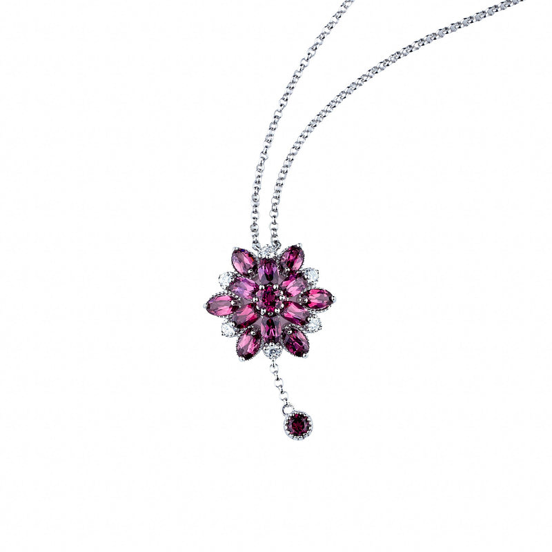 Viviane  Blooming Flower Red Necklace