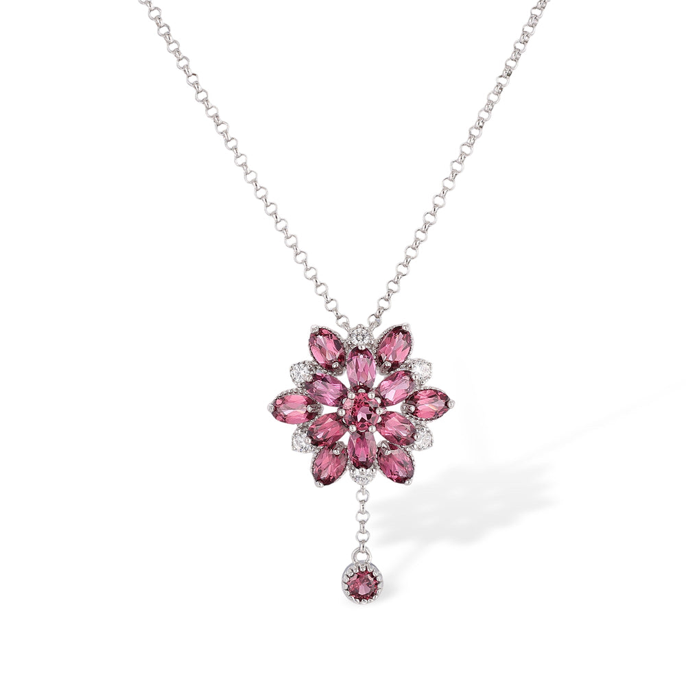 Viviane  Blooming Flower Red Necklace