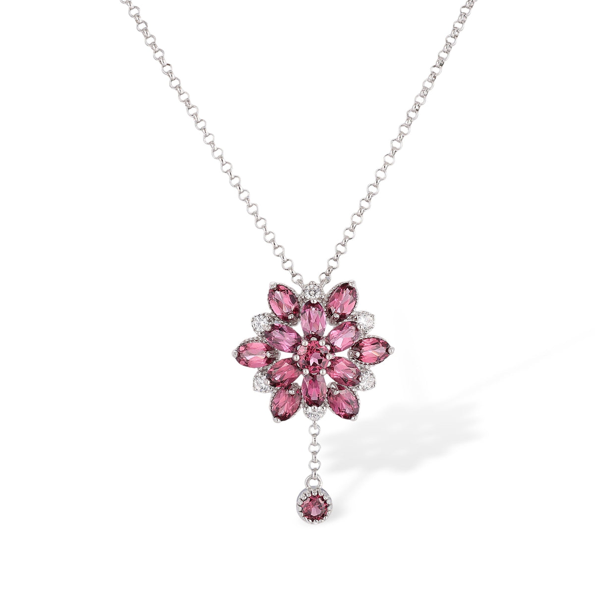 Viviane  Blooming Flower Red Necklace