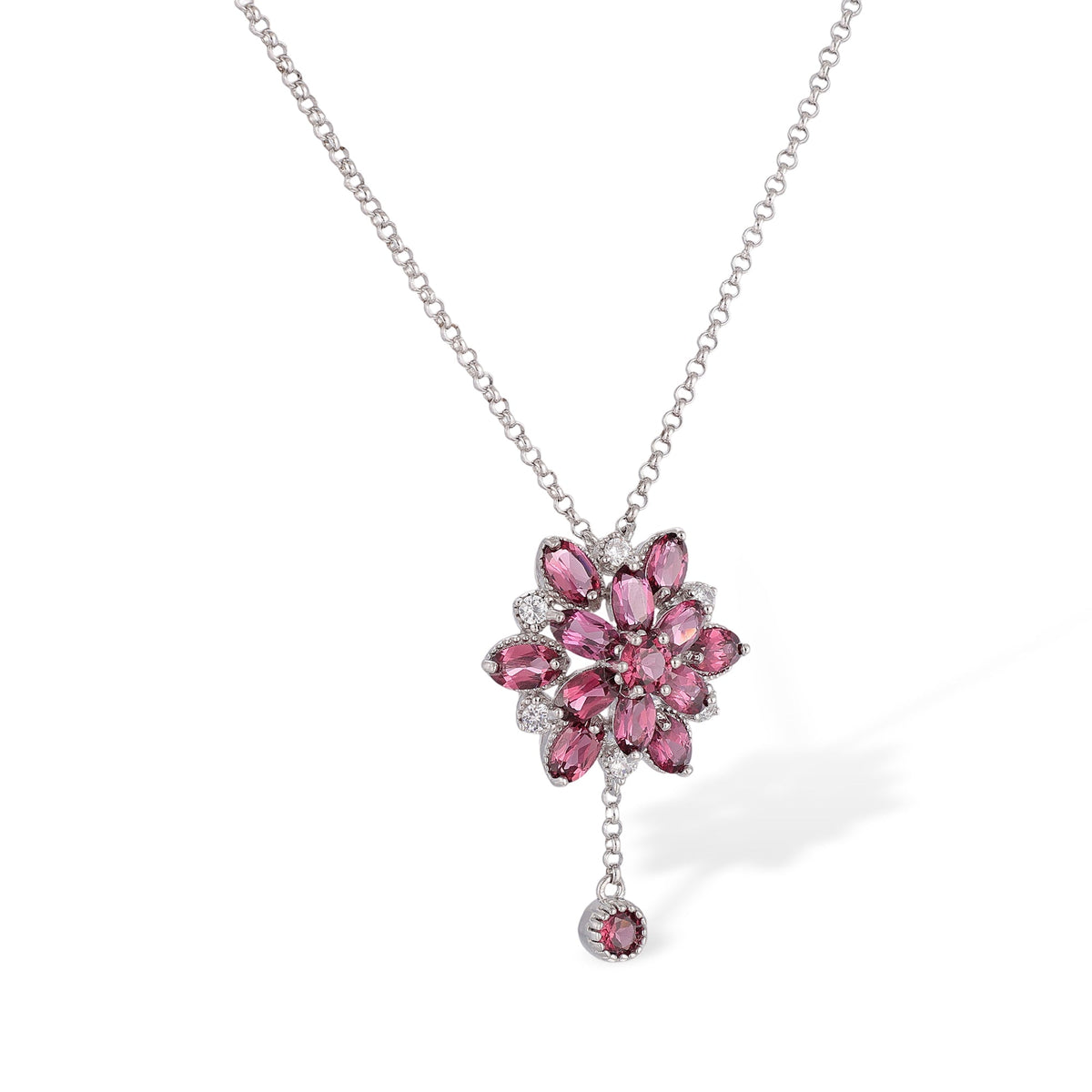 Viviane  Blooming Flower Red Necklace