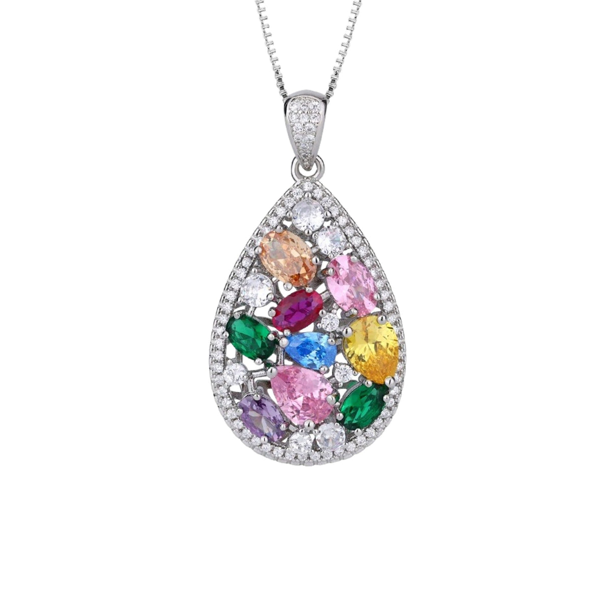 Vivien Multicolor Teardrop Necklace