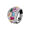 Vivien Multicolor Teardrop Open Ring
