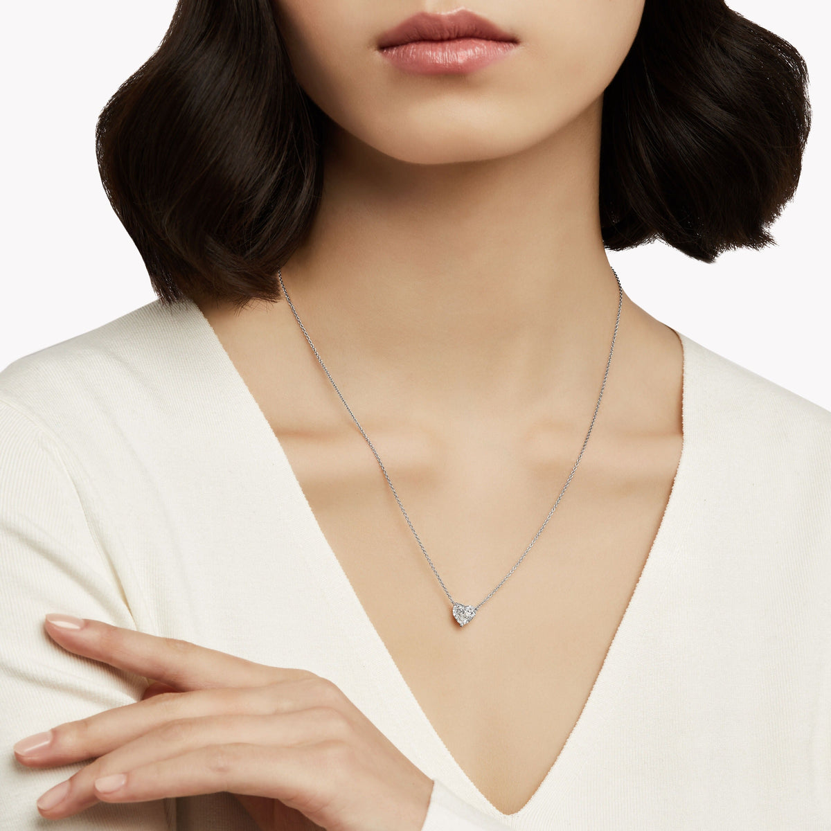 Walburga Petit White Heart Necklace