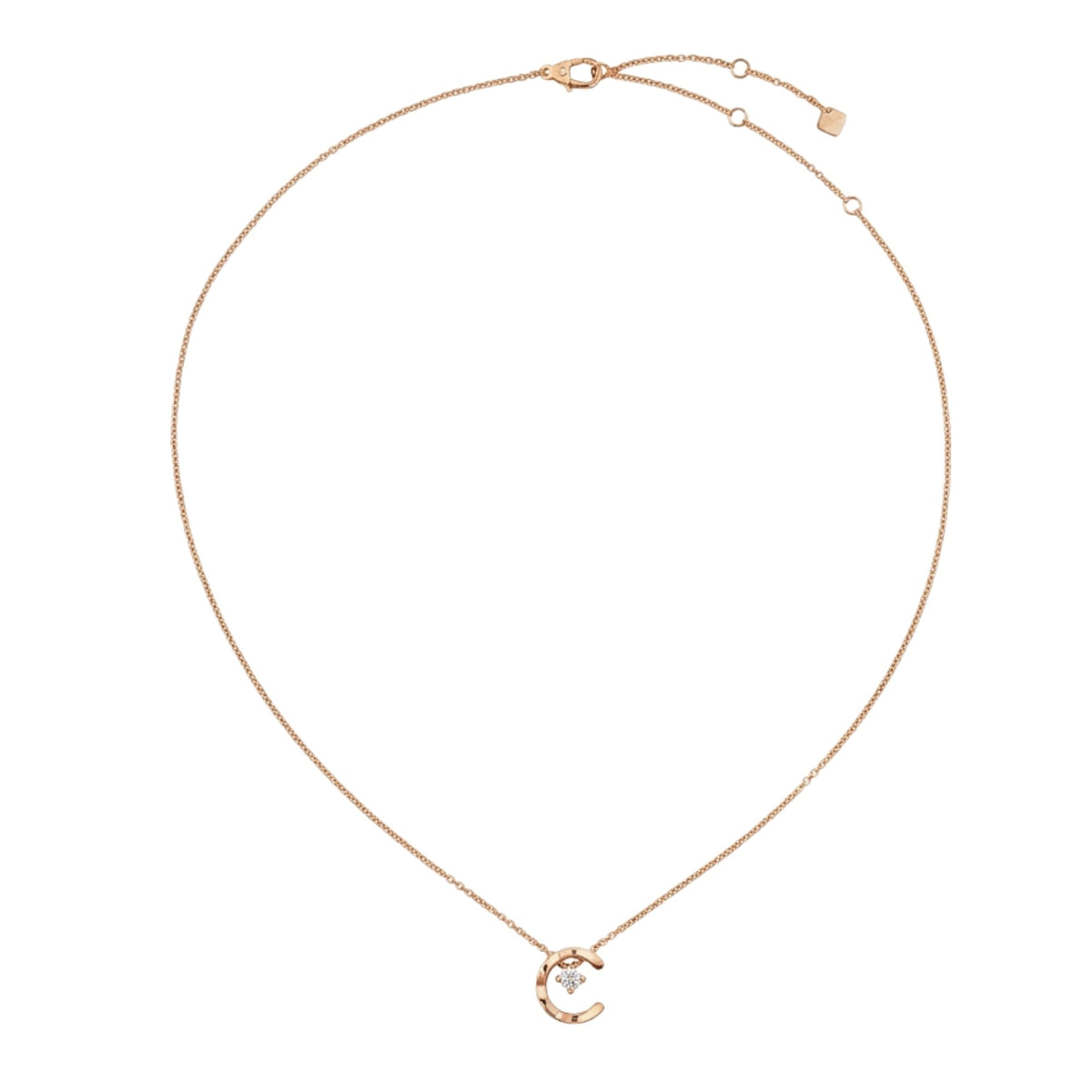 Waldrun 18K Gold C Shape Quilted Necklace