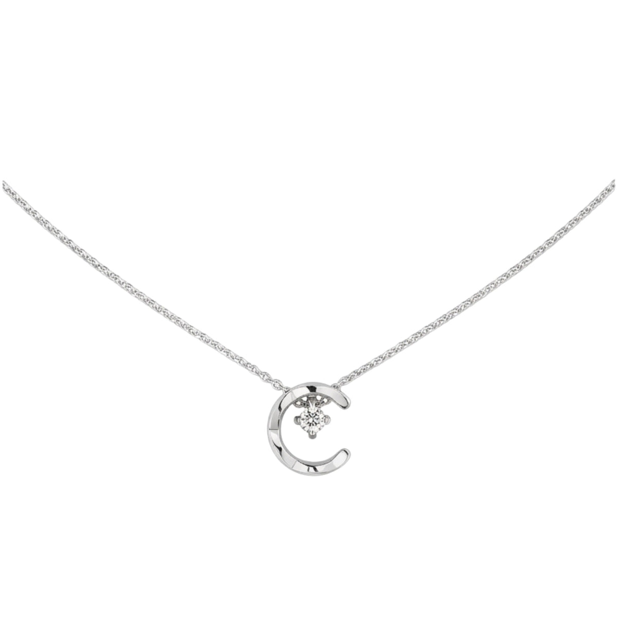 Waldrun 18K Gold C Shape Quilted Necklace
