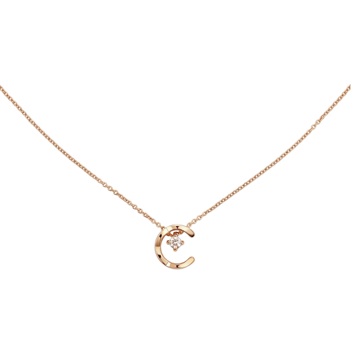 Waldrun 18K Gold C Shape Quilted Necklace