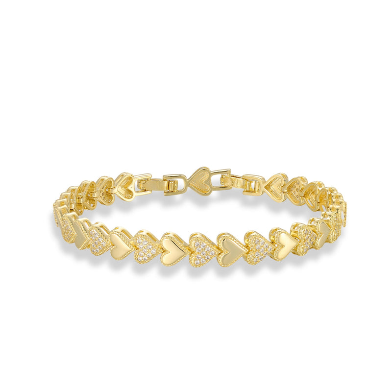 Wally 14K Gold Heart Bracelet