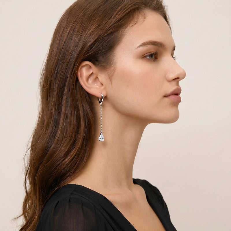 Werdhild 18K Gold Teardrop Drop Earrings