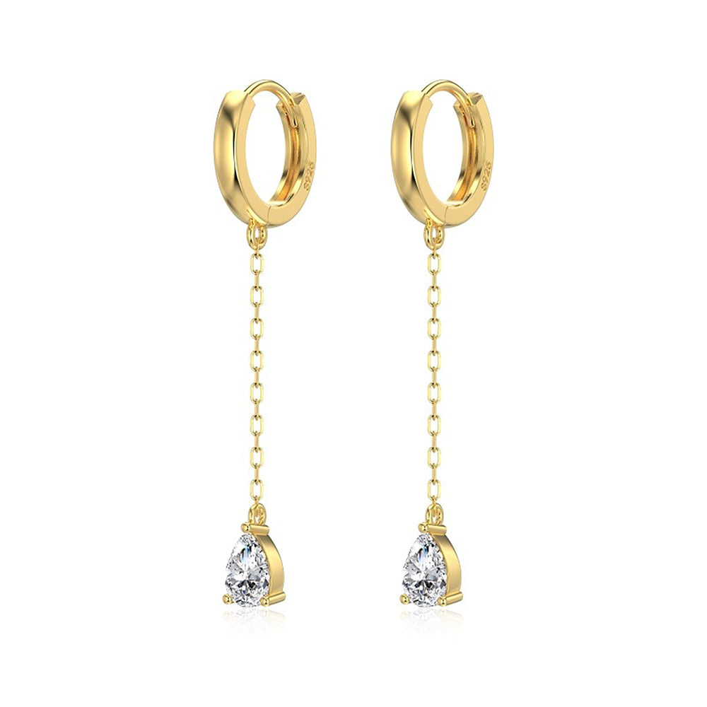 Werdhild 18K Gold Teardrop Drop Earrings