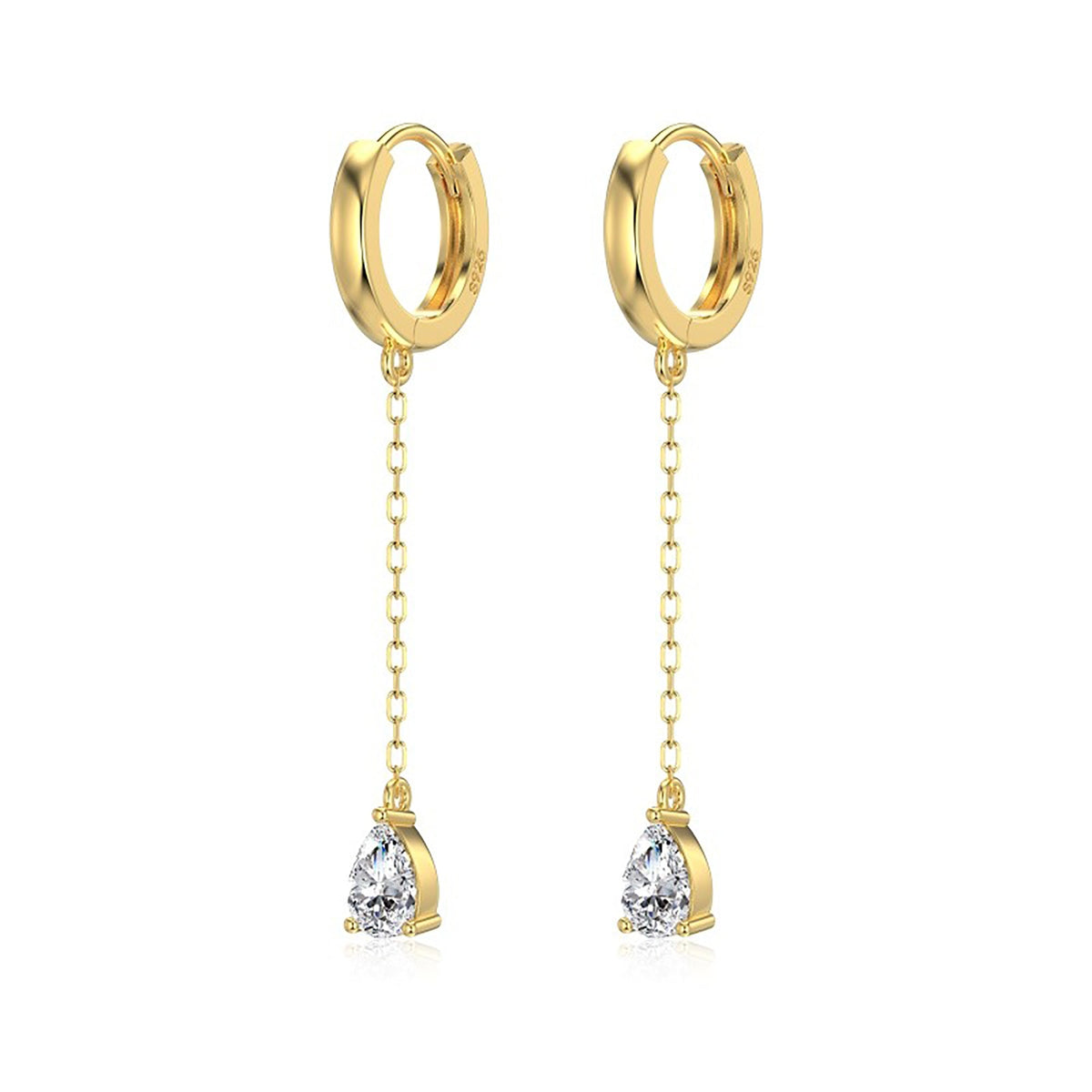 Werdhild 18K Gold Teardrop Drop Earrings