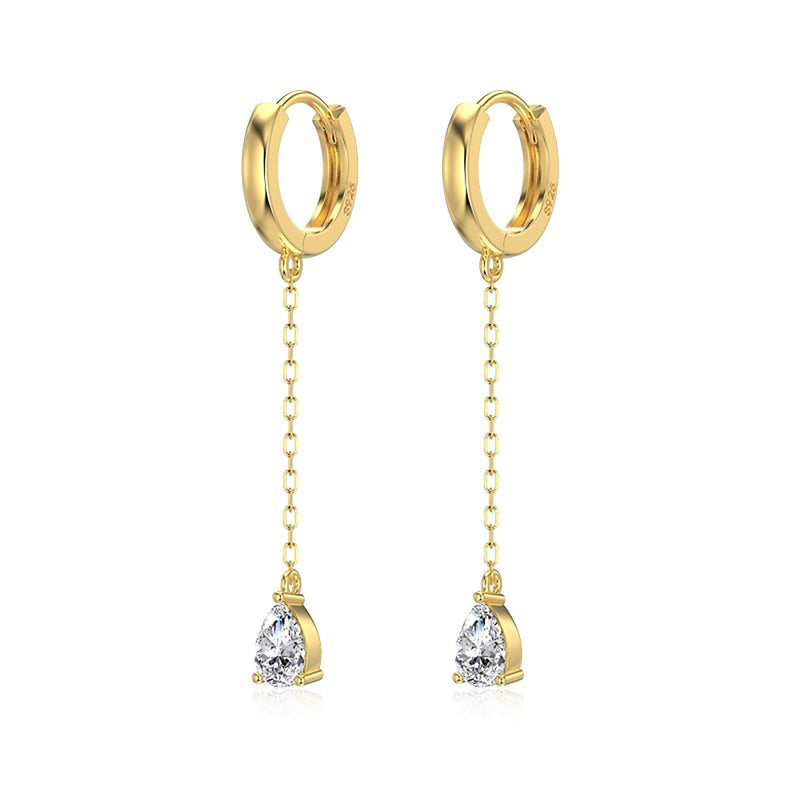 Werdhild 18K Gold Teardrop Drop Earrings