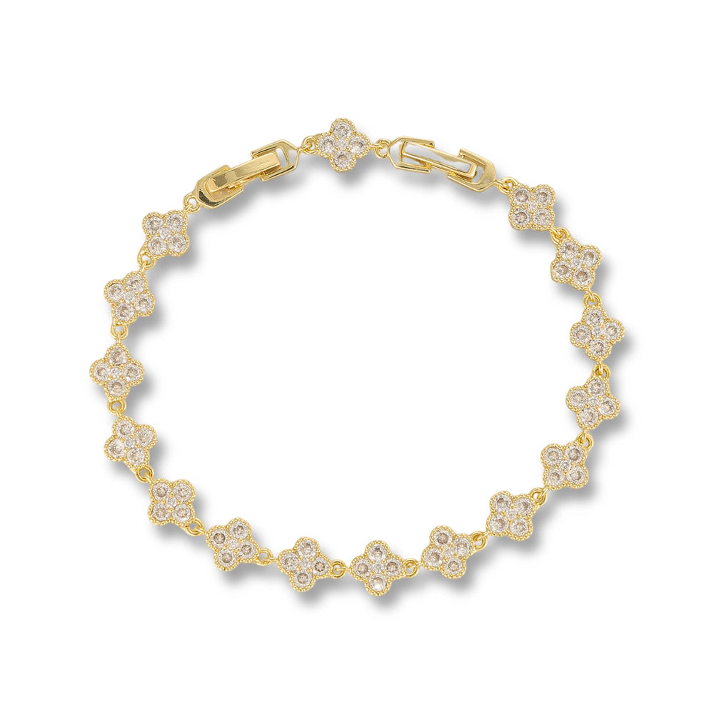 Wilfriede 14K Gold Trèfle Tennis Bracelet