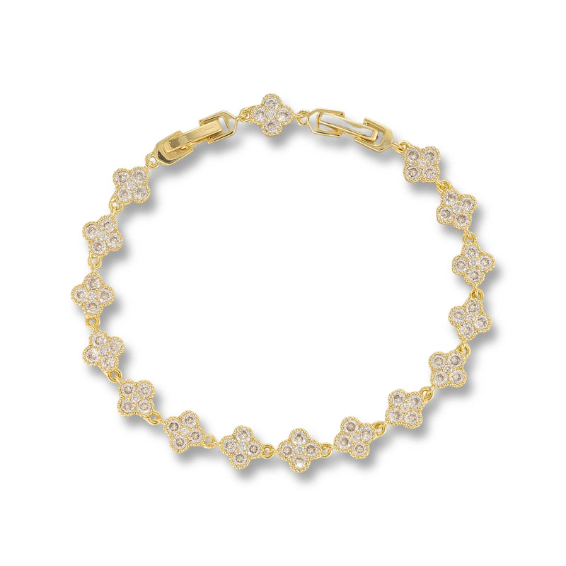 Wilfriede 14K Gold Trèfle Tennis Bracelet