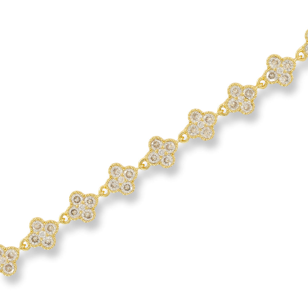 Wilfriede 14K Gold Trèfle Tennis Bracelet