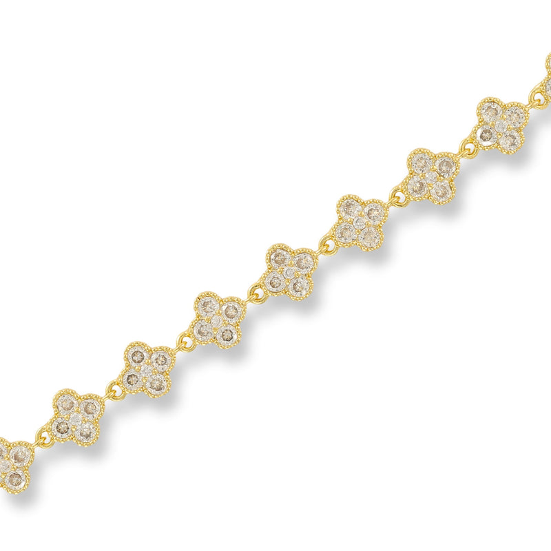 Wilfriede 14K Gold Trèfle Tennis Bracelet