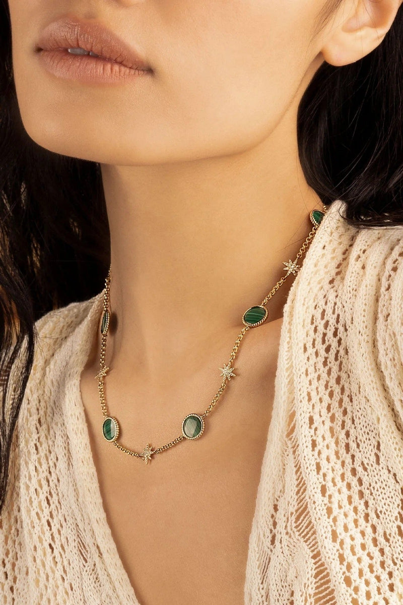 Célestine Peacoke Green Starburst Necklace