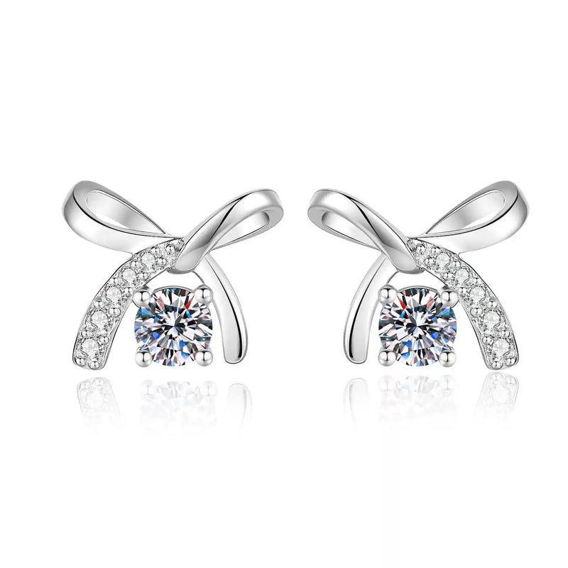 Wiltrud White Butterfly Bow Earrings
